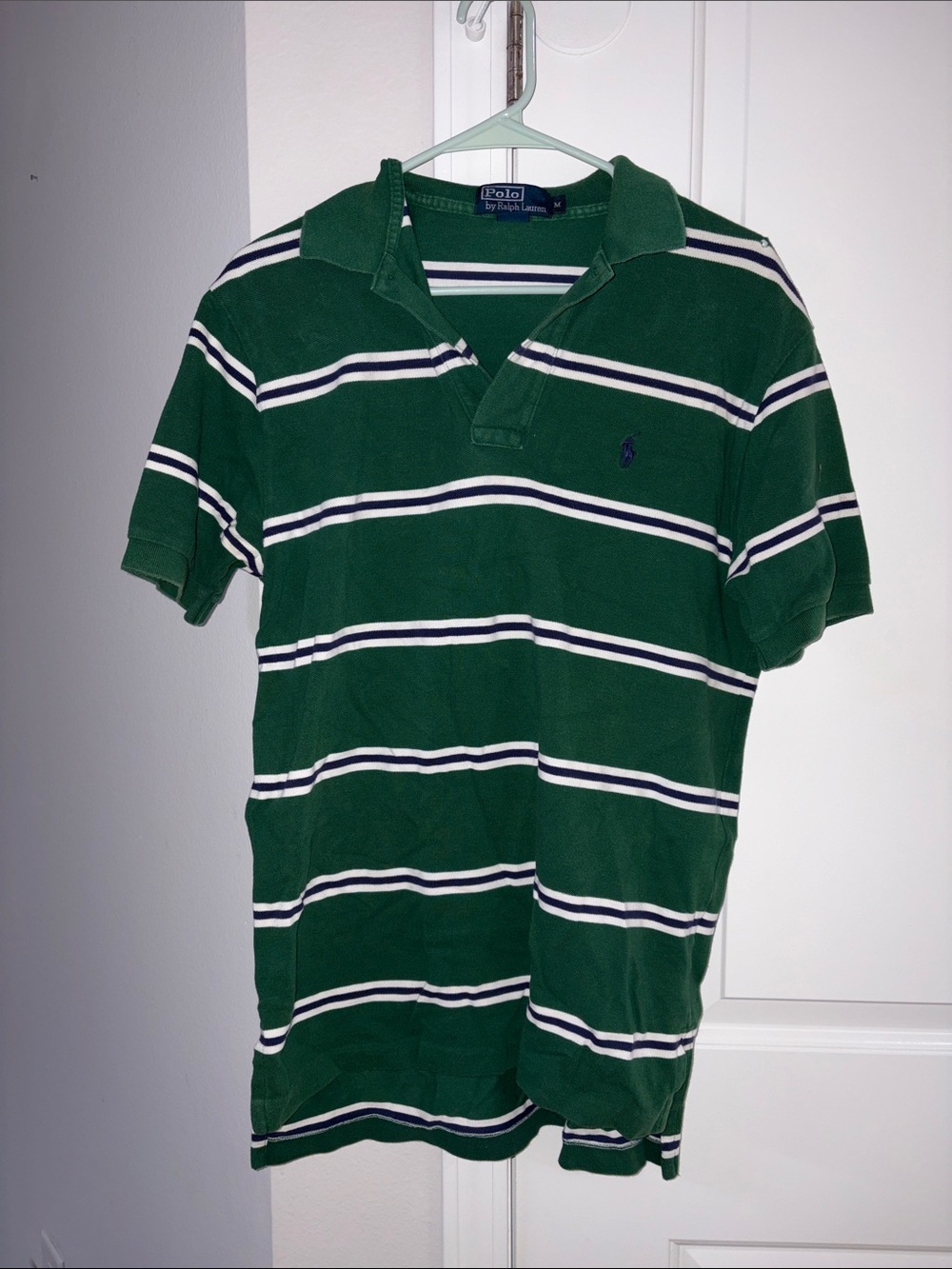 Polo by Ralph Lauren Green Navy White Striped Polo Shirt